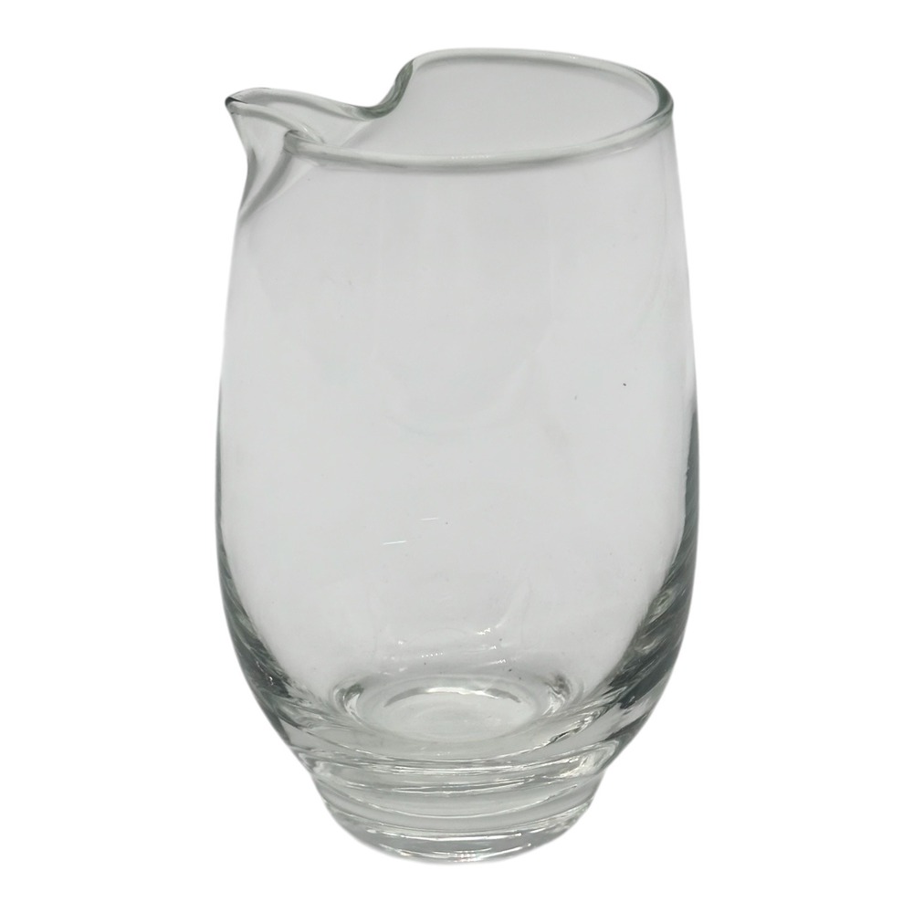 Glass Pitcher / Large Creamer Pinched Spout Weighted Base Bar or Juice MCM